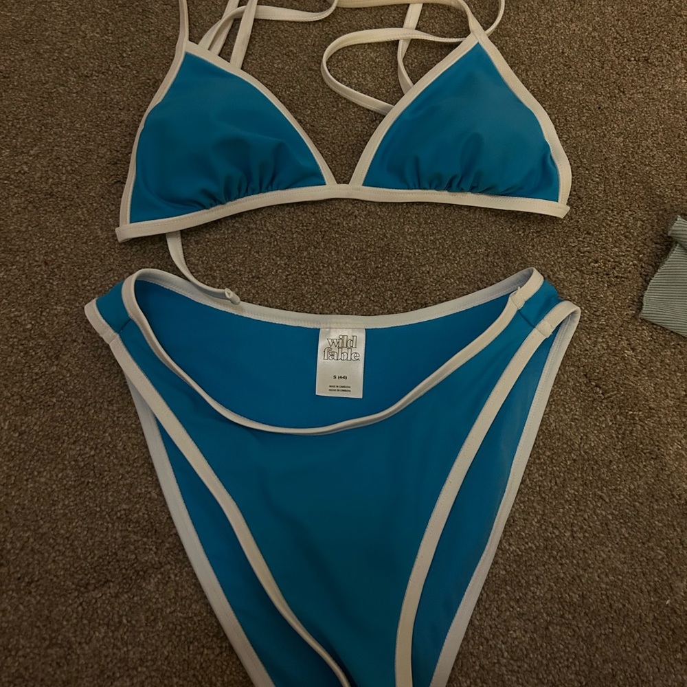 Wild Fable Blue and White Swimwear